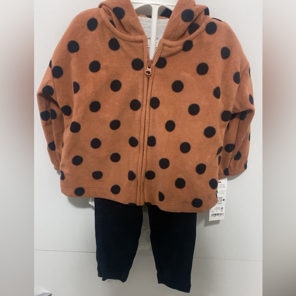 Brown Polka Dot Jacket with Black Pants